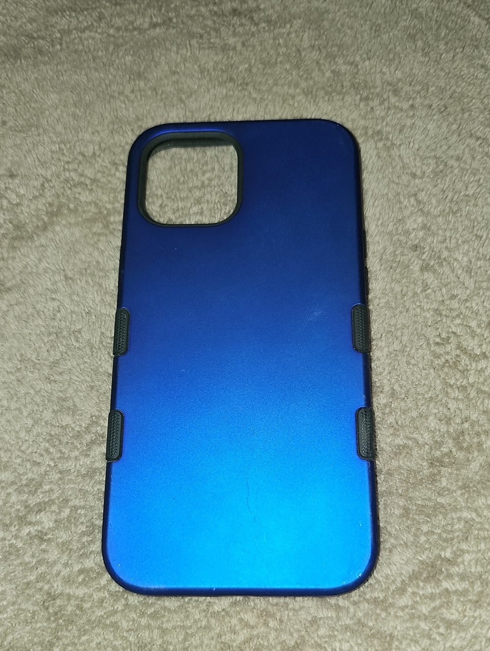 Matte Blue Protective Phone Case with Grip Tabs